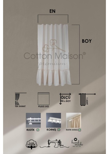 Naturel Bohem French Stil Fırfırlı Perde indirimleri