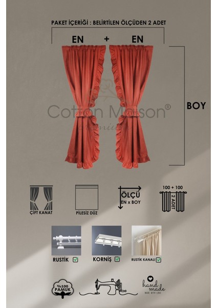 Poli Perde Çift Kanat Dikey Fırfırlı indirimleri