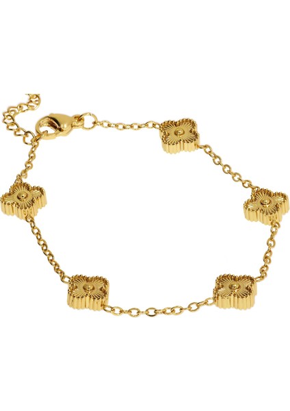 Kadın Tek Renk Çelik Yonca Model Bileklik