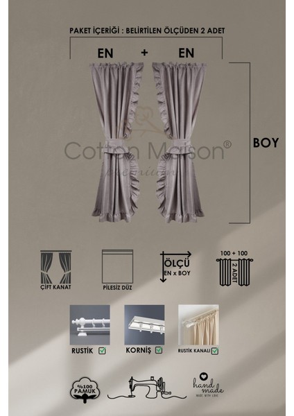 Poli Perde Çift Kanat Dikey Fırfırlı modelleri