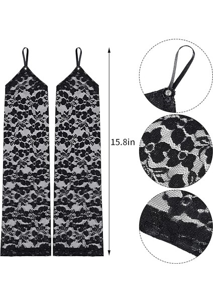 Buğz Parmak Askılı Zarif Gece Şıklığı Dantel Eldiven 40 cm fırsatları