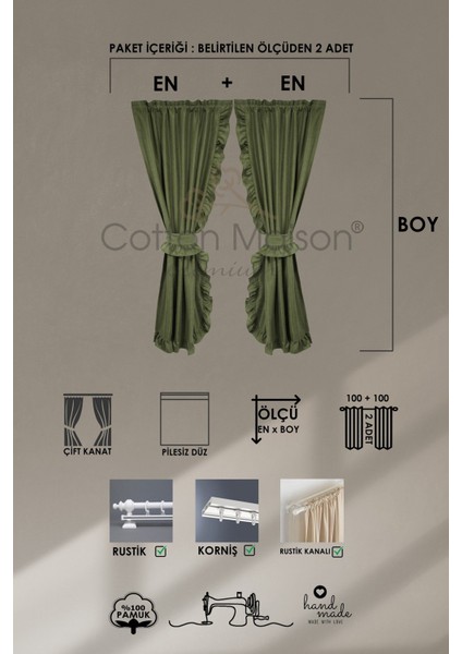 Poli Perde Çift Kanat Dikey Fırfırlı indirimleri