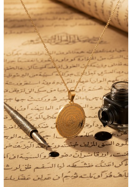 Hakkani Mührü ve Nalı Şerif Yazılı Altınkaplama Çelik Kolye modelleri