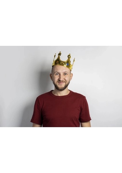 Buğz Plastik Kral Tacı Altın Renk Yetişkin Boy 55 cm