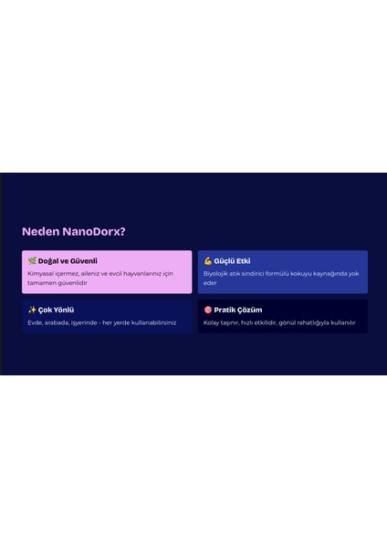 Biyolojik Koku Giderici Nanotech-3 Kimyasal Olmayan Kokusuz