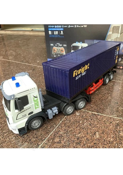 Özel Çantalı 2.4ghz Uzaktan Kumandalı 1:12 Ölçek Işıklı ve Sesli Konteynerlı Tır - Şarjlı Dorseli Tir