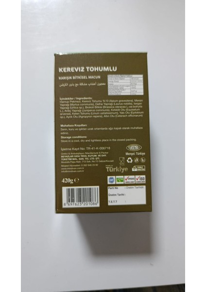 Kereviz Tohumlu Macun 420G fiyatları