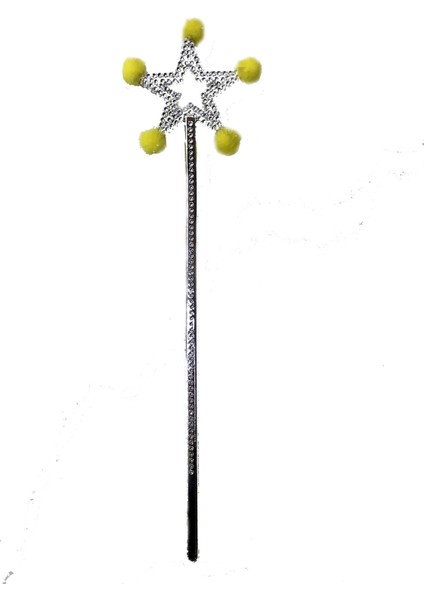 Buğz Yıldız Peri Asası Sihirli Değnek Sarı Ponponlu