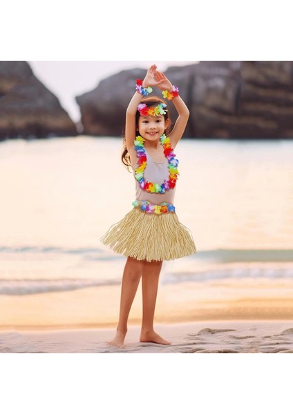 Buğz Yetişkin Çocuk Hawaii Parti Seti - 40 cm Naturel Etek + Çiçek Aksesuarlar (5 Parça) fırsatları