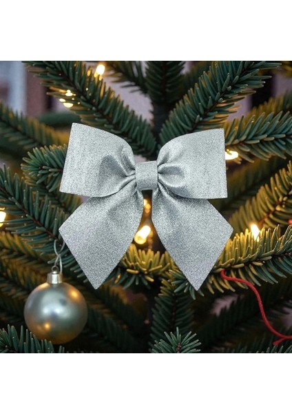 Büyük Fiyonk Kurdele 24X20 cm Parlak Simli Yılbaşı Temalı