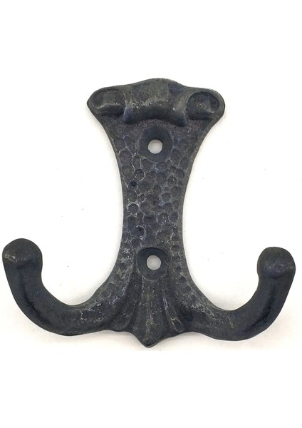 Buğz Antika Tarz Dekoratif Pirinç Anıt Çiftli Vestiyer Askı - 85X72 Mm, Oksit