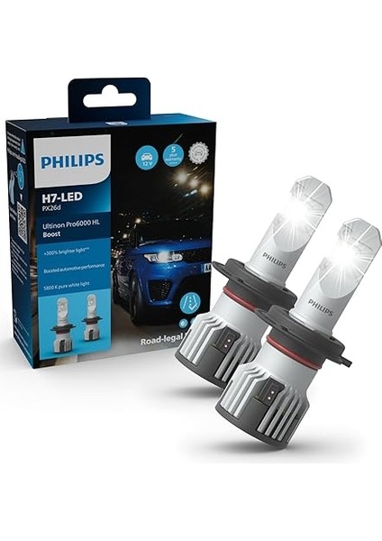 Ultinon PRO6000 Boost H7 LED – "%300 Daha Parlak, 5800K Saf Beyaz Işık,"