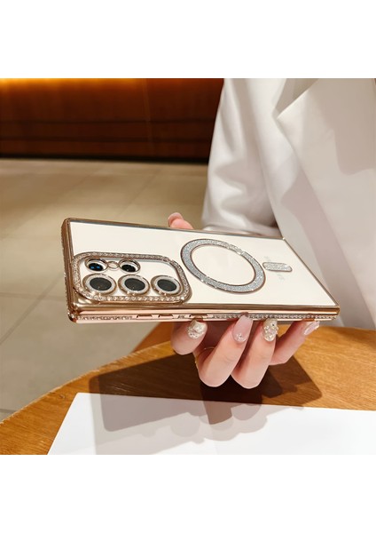 Samsung Galaxy S25 Ultra Uyumlu Şeffaf Taşlı Magsafe Özellikli Kılıf fırsatları