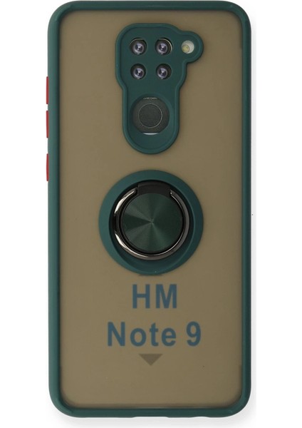 Xiaomi Redmi Note 9 Kılıf Montreal Yüzüklü Silikon Kapak - Yeşil