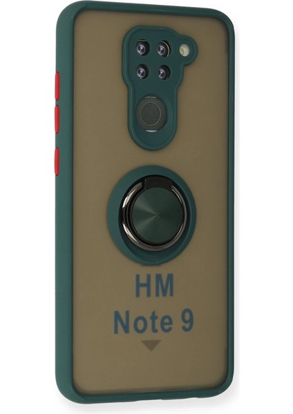 Xiaomi Redmi Note 9 Kılıf Montreal Yüzüklü Silikon Kapak - Yeşil fiyatları