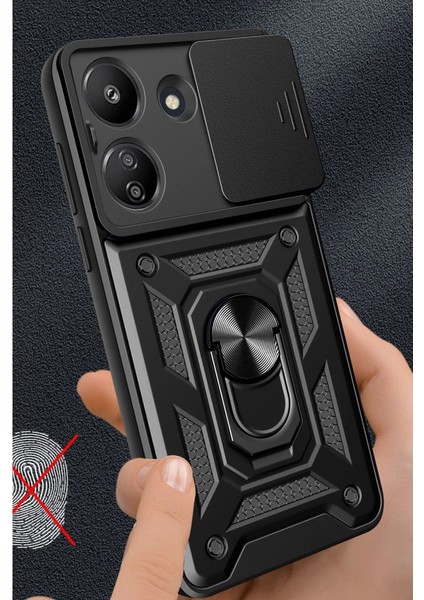 Xiaomi Redmi 13C Kılıf Pars Lens Yüzüklü Silikon - Siyah fiyatları