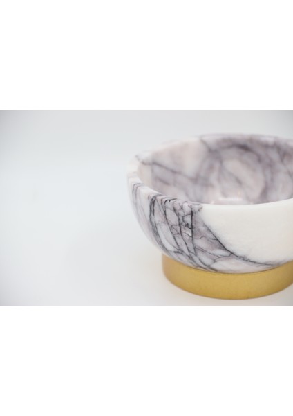 El Yapımı Dekoratıf Mermer Taşlı Bronz Desenli Kase fırsatları