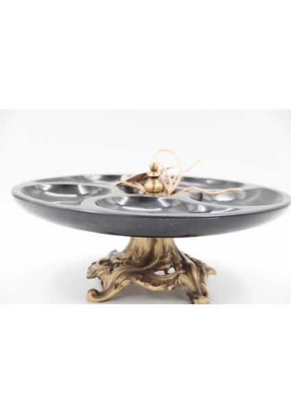 El Yapımı Dekoratıf Mermer Taşlı Bronz Desenli Tabak fiyatları