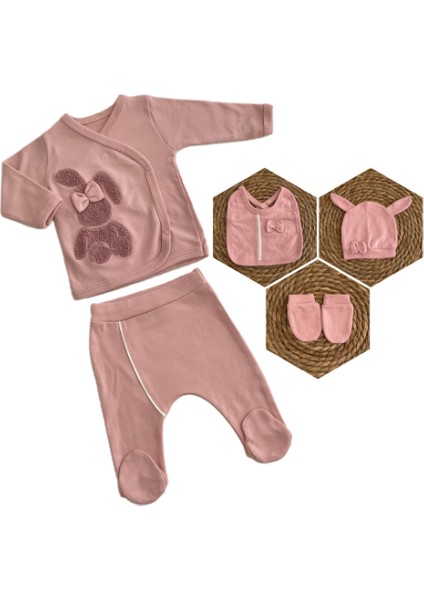 Yeni Sezon Tavşan Süzeneli 5 Parça Kız Bebek Hastane Çıkışı