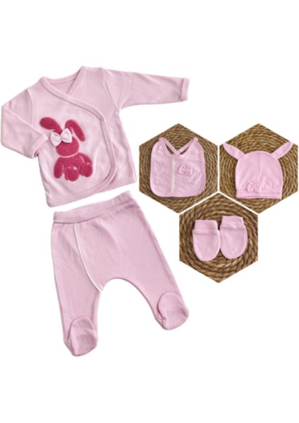 Yeni Sezon Tavşan Süzeneli 5 Parça Kız Bebek Hastane Çıkışı