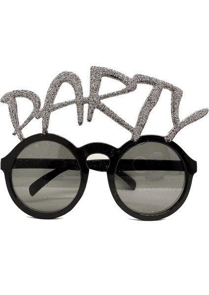 Buğz Gümüş Simli Party Yazılı Parti Gözlüğü Show 15X7 cm