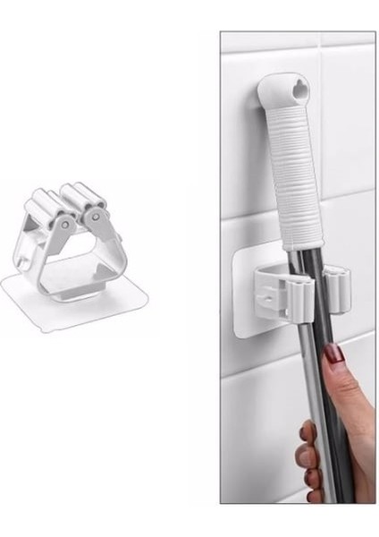 1 Adet Yapışkanlı Pratik Mop Tutucu Beyaz