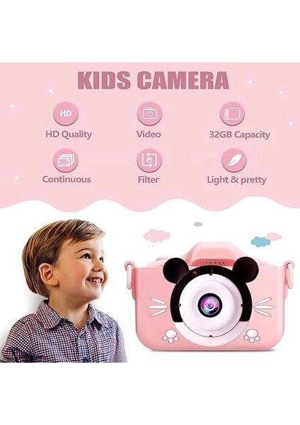 Buğz Çocuk Dijital Fotoğraf Makinası 20 Mp Video Kaydedici 2.0 Inç Çift Kameralı indirimleri