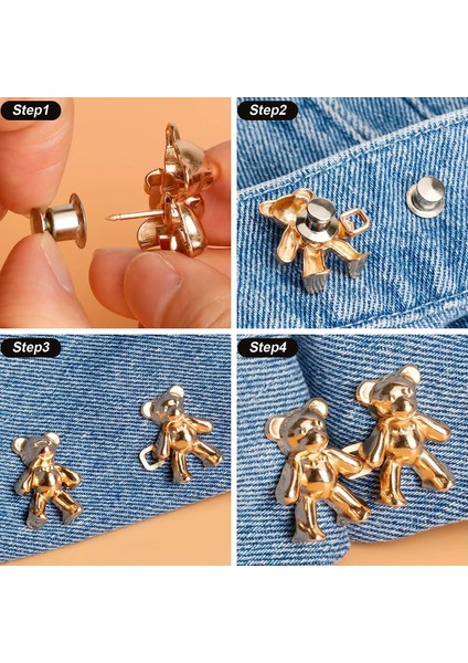 Pantolon Beli Daraltma Aparatı, Broş, Ayıcık Kemer , Gümüş Renk Ayıcık Bel Daraltma Çıtçıtı, Dayanıklı Demir Çıtçıt, Kot Pantolon Daraltma Aparatı, Kadın fiyatları