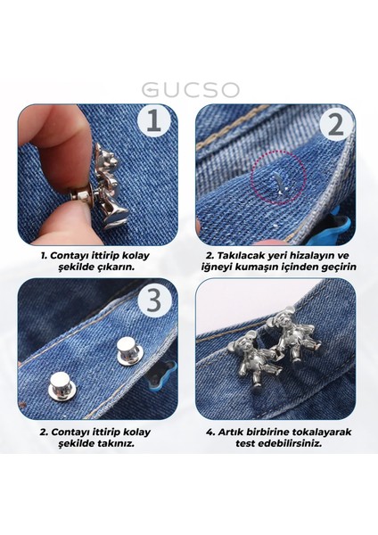 Pantolon Beli Daraltma Aparatı, Broş, Ayıcık Kemer , Gümüş Renk Ayıcık Bel Daraltma Çıtçıtı, Dayanıklı Demir Çıtçıt, Kot Pantolon Daraltma Aparatı, Kadın indirimleri