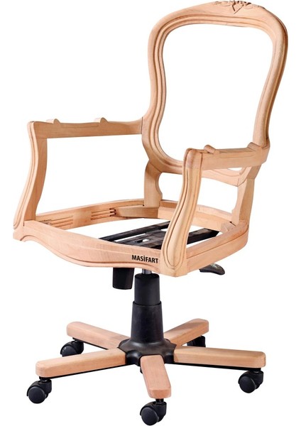 Field Oymalı Döner Koltuk Cilasız Ham