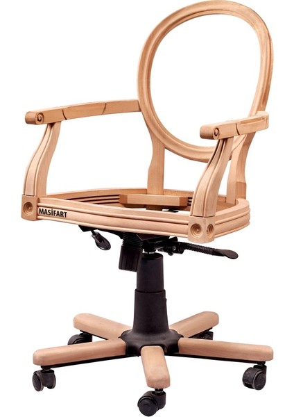 Monza Madalyon Döner Koltuk Cilasız Ham