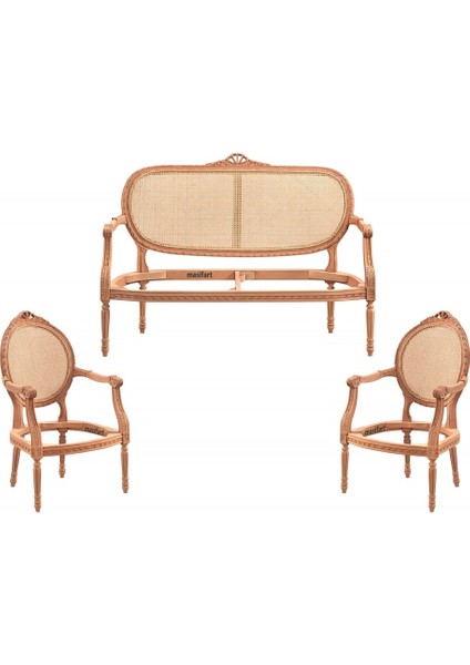 Amandi Hasırlı Papatya Çay Takımı Cilasız Ham