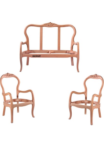 Allydah Seda Çay Takımı Cilasız Ham