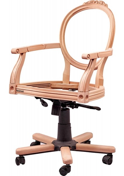 Nimbus Madalyon Oymalı Döner Koltuk Cilasız Ham