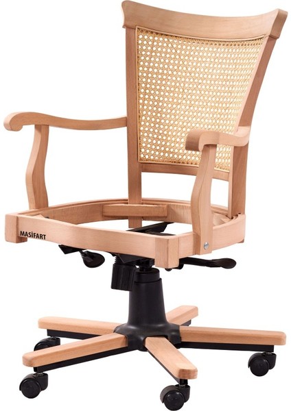 Beta Hasırlı Şerif Döner Koltuk Cilasız Ham