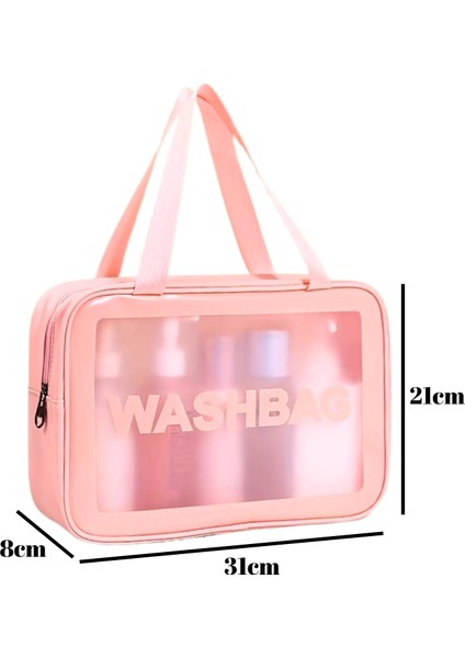 Su Geçirmez Çanta Makyaj Bakım Çantası (Pembe) fırsatları