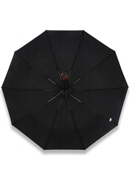 Ahşap Görünümlü Tam Otomatik Fiber Mekanızmalı Siyah Şemsiye modelleri
