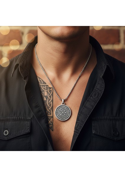 Vegvisir Viking Pusula Kolye Örme Zincir Kolye fiyatları