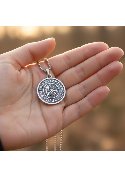 Vegvisir Viking Pusula Kolye Örme Zincir Kolye fırsatları