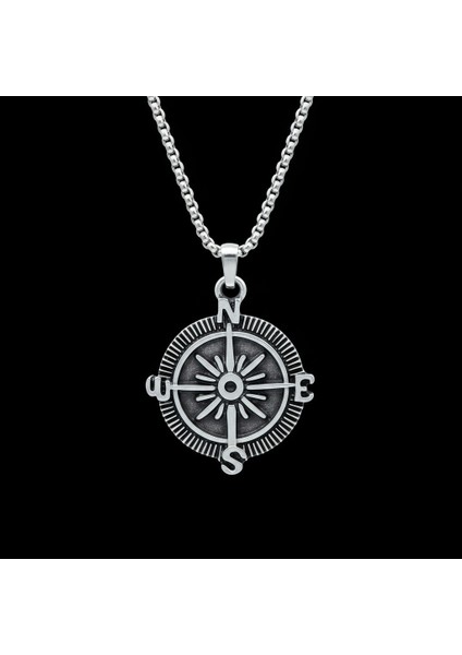 Pusula Gümüş Kaplama Örme Zincir Kolye modelleri