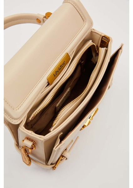 Krem Kemer Detaylı Omuz/el Çantası | Premium 930243 modelleri