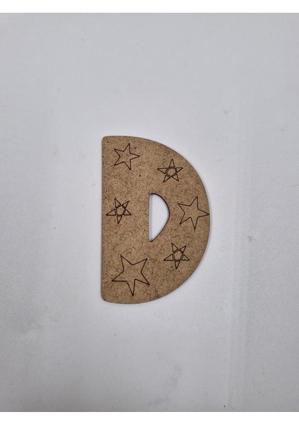 1 Adet Ahşap D Harfi Boyama Okul Dıy Etkinlik Aktivite Sanat 10 cm