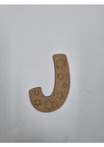 1 Adet Ahşap J Harfi Boyama Okul Dıy Etkinlik Aktivite Sanat 10 cm