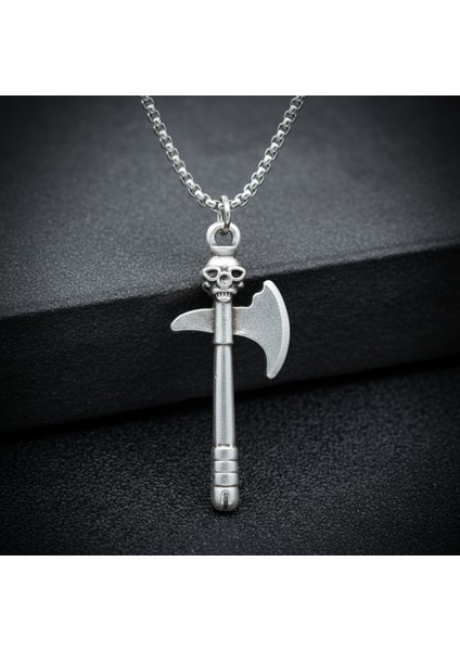 Kuru Kafa Balta Gümüş Kaplama Örme Zincir Kolye fiyatları