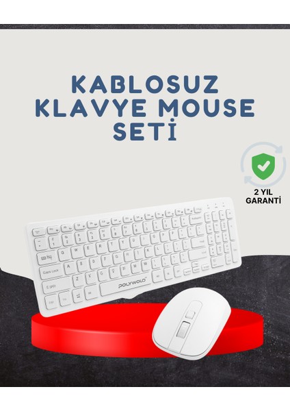 Klavye Mouse Seti Beyaz Q Klavye Tüm Cihazlara Uyumlu