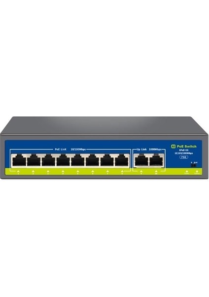 Novacom NVC-HIF0820GBL-C 8+2 Port Gigabit Uplink Poe (250M Extend Modlu)