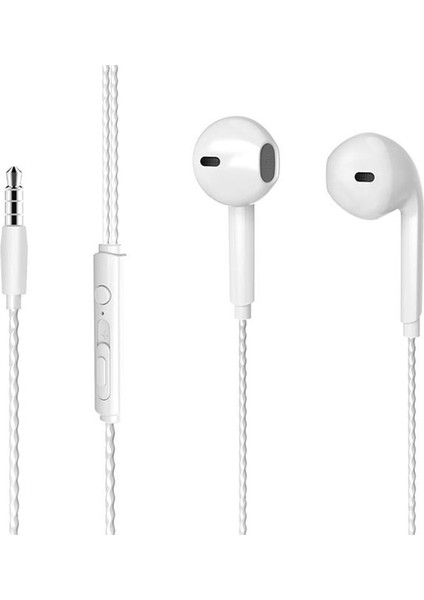 Lecoo EH104W 3.5 mm Jacklı Kablolu Kulak Içi Mikrofonlu Kulaklık Beyaz