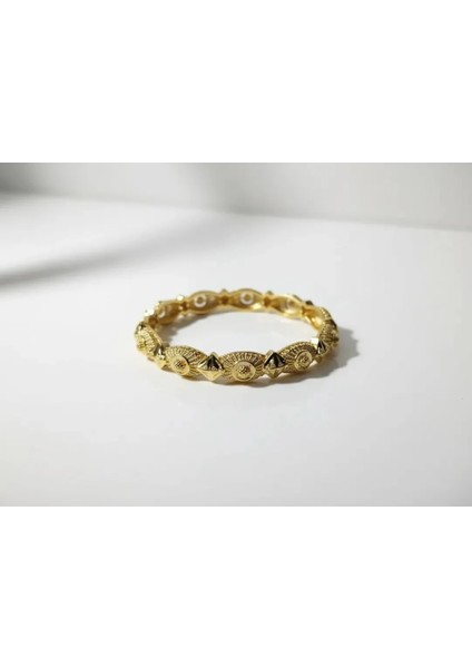24 Ayar Altın Rengi Dalgalı Desenli Geniş Kelepçe Bileklik fiyatları