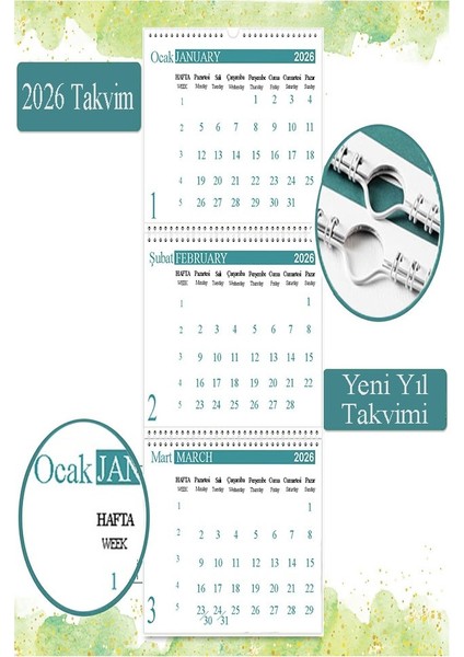 2026 Duvar Takvimi Köpek Resimli 3 Aylık Gemici Takvimi Hayvan Resimli Jumbo Boy Askılı Spiralli Takvim Yeni Yıl Takvim fiyatları