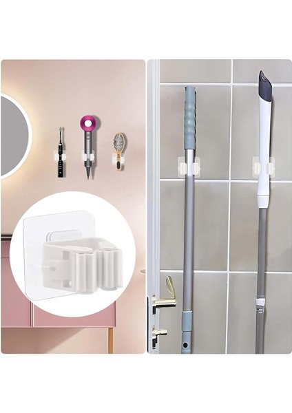 Yapışkanlı Pratik Mop Temizlik Fırçası Tutucu Asma Askı Aparatı Paspas Sapı Tutucu 6 Adet M-310 fırsatları